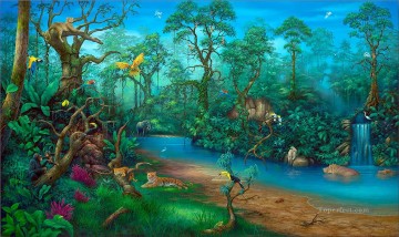 Osos animales de la selva tropical Pinturas al óleo